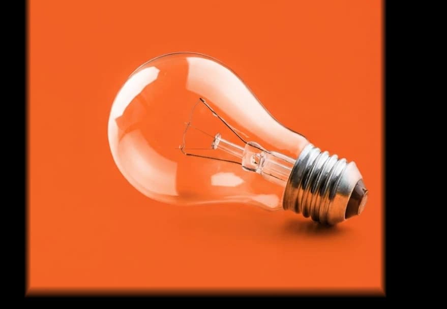 Clear lightbulb lying on its side